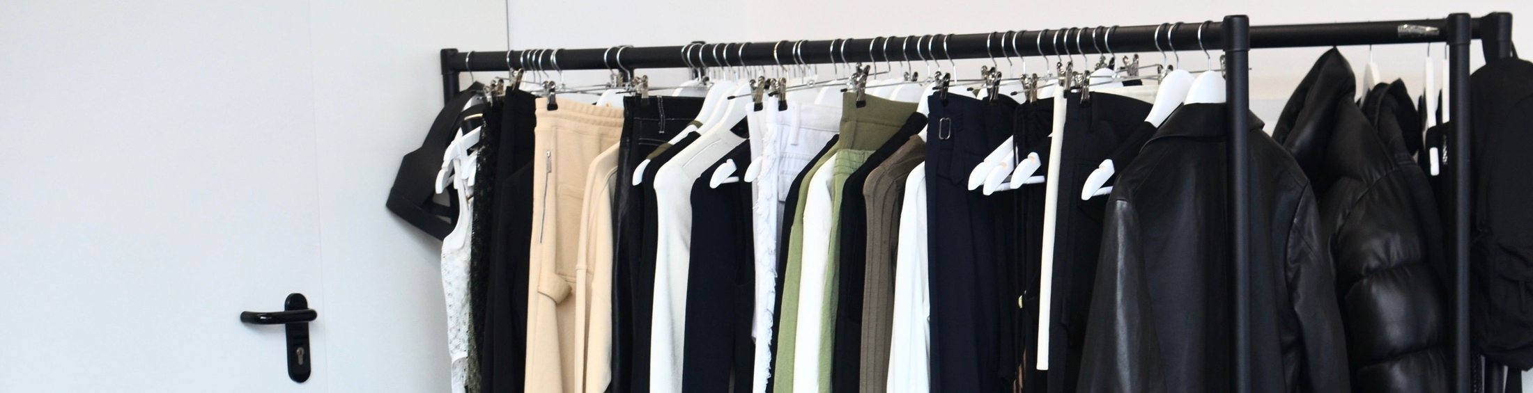 Garments on a sample rail